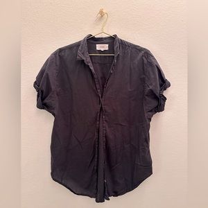 Black Xirena Lightweight Button-up with Rolled Sleeves